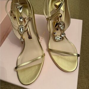 Sophia Webster Gold Embellished Heels